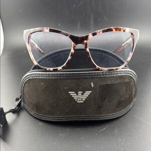 Emporio Armani Brown Cat-Eye Glasses